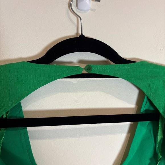 PRINCESS POLLY FABIAN MINI DRESS GREEN NWT Size 2 Linen Blend - Picture 4 of 9